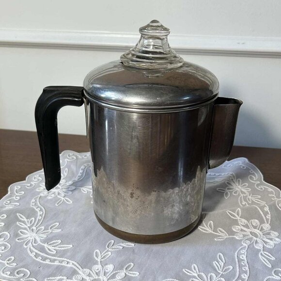 Vintage Revere Ware 1801 copper-clad stainless steel coffee pot / percolator - Picture 2 of 10